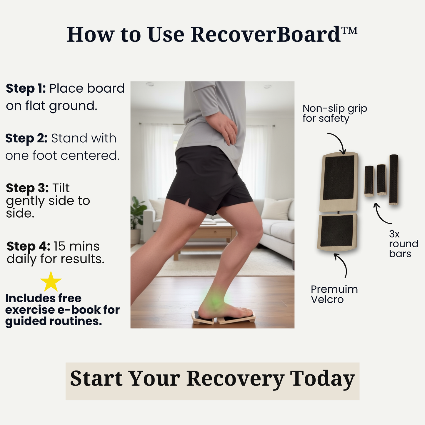 RecoverBoard™ – 15 min a day for relief.